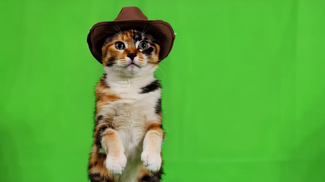 Calico Cat Standing on Hind Legs with Swaying Paws