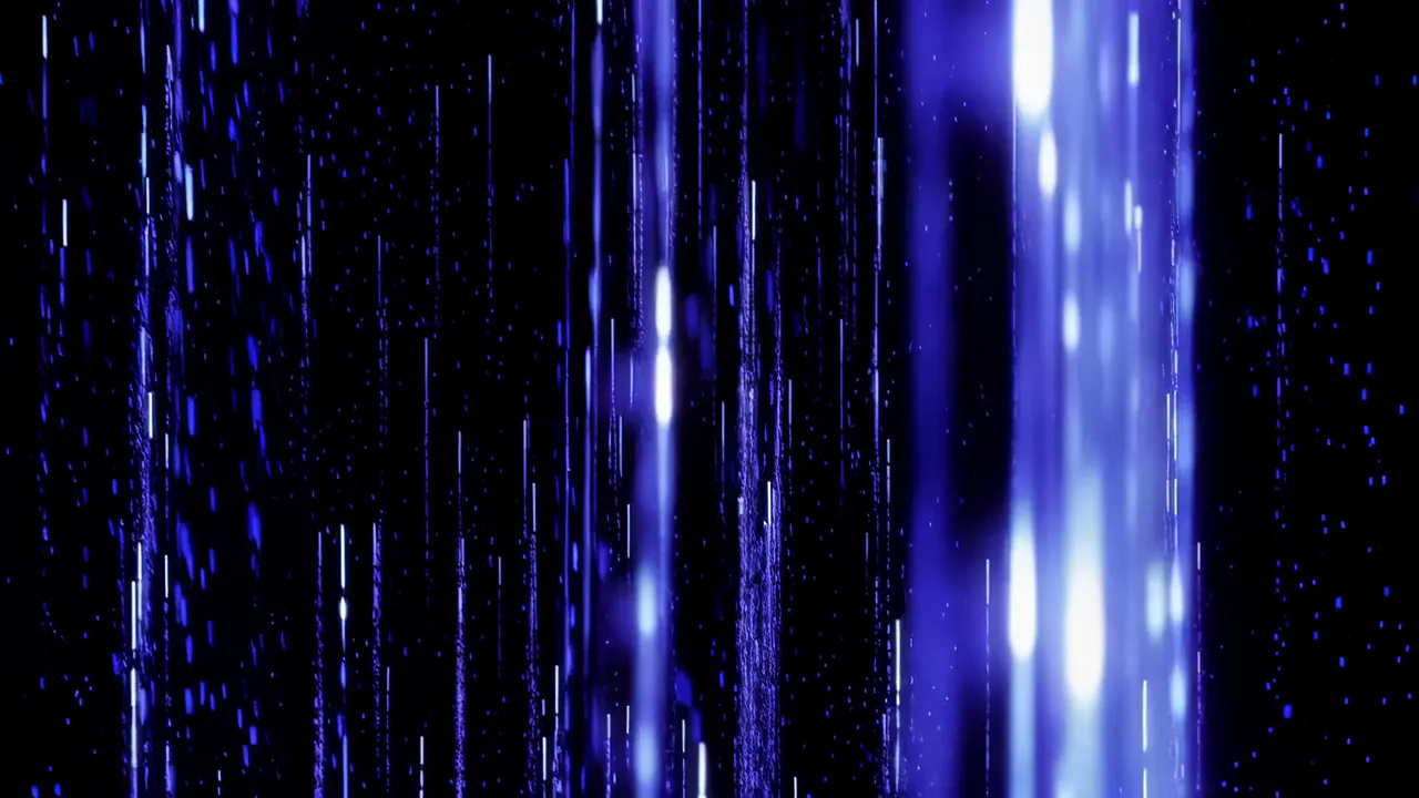 Cascading Blue Luminous Particles Falling in Darkness