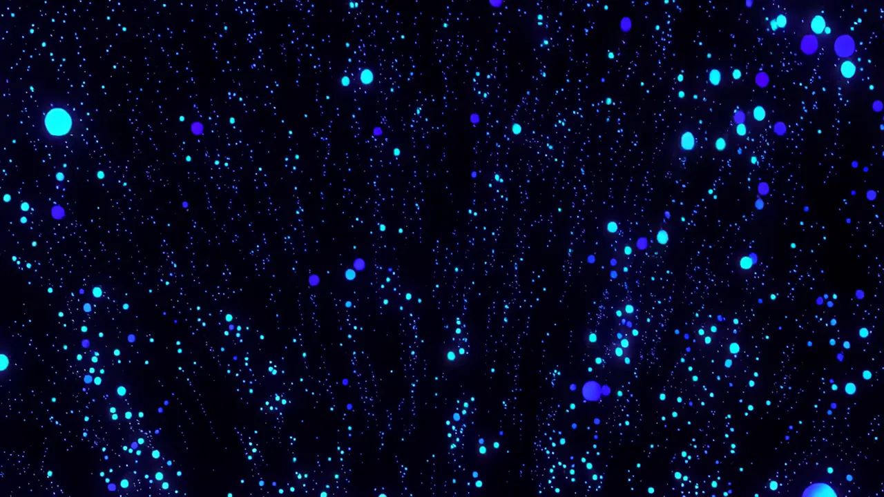 Cascading Blue Luminous Particles in Infinite Space