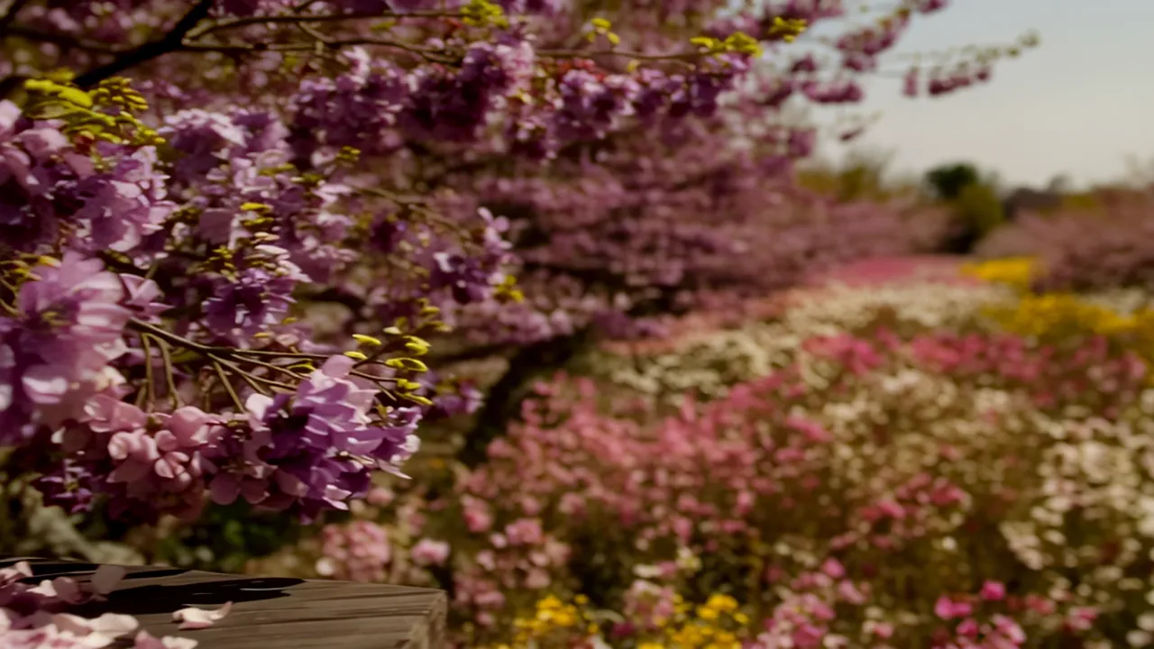 Cascading Wisteria Flowers in Soft Light