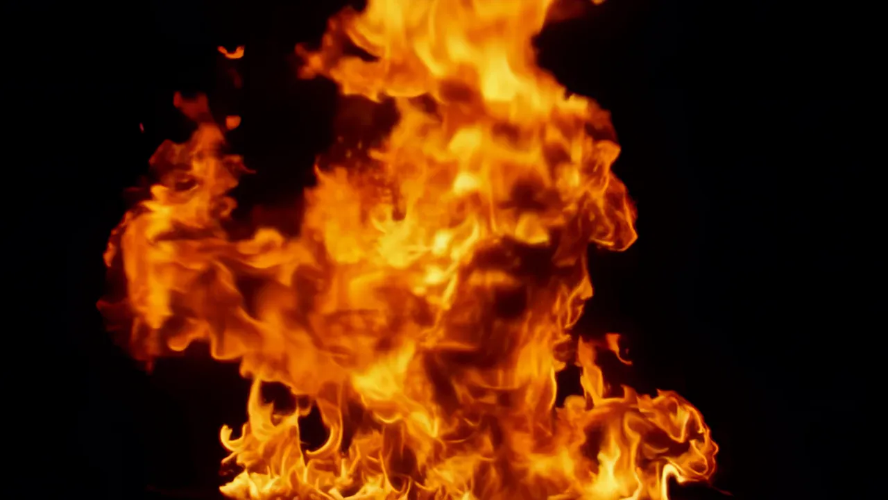 Churning Flames Filling the Frame