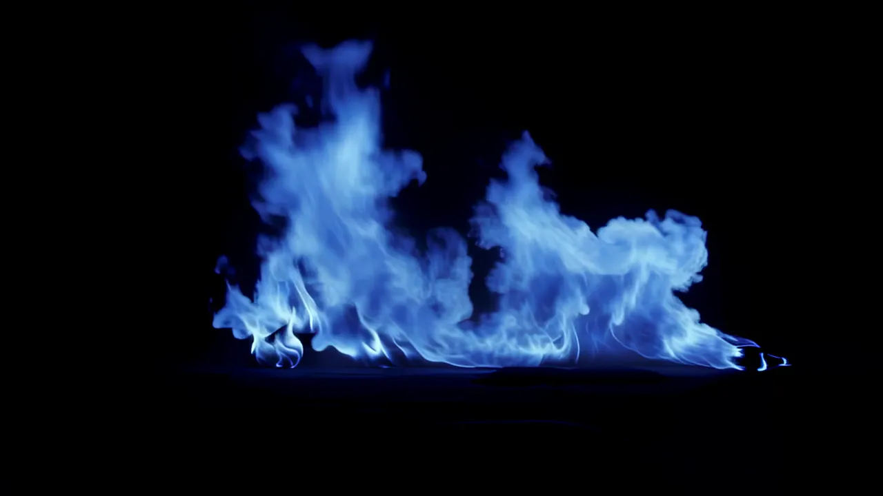 Churning Flames Filling the Frame with Intense Color