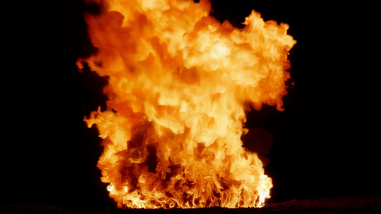 Churning Flames Filling the Frame