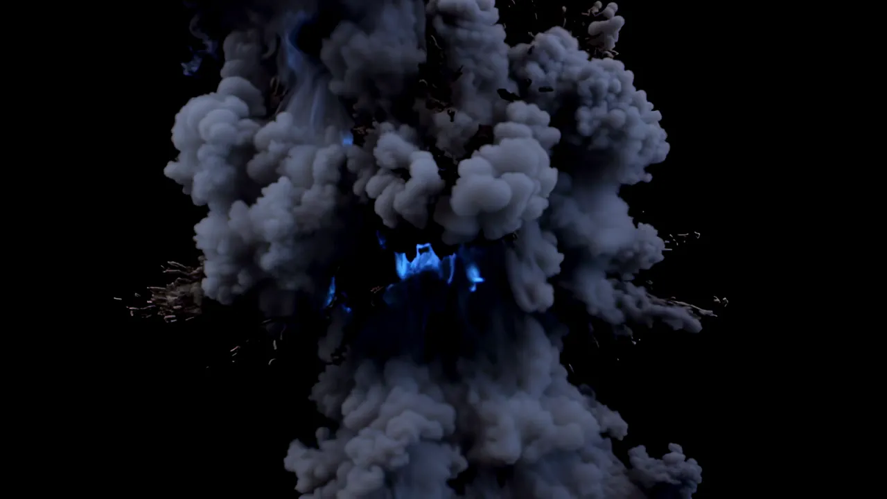 Cinematic Explosion with Bright Flash and Fireball