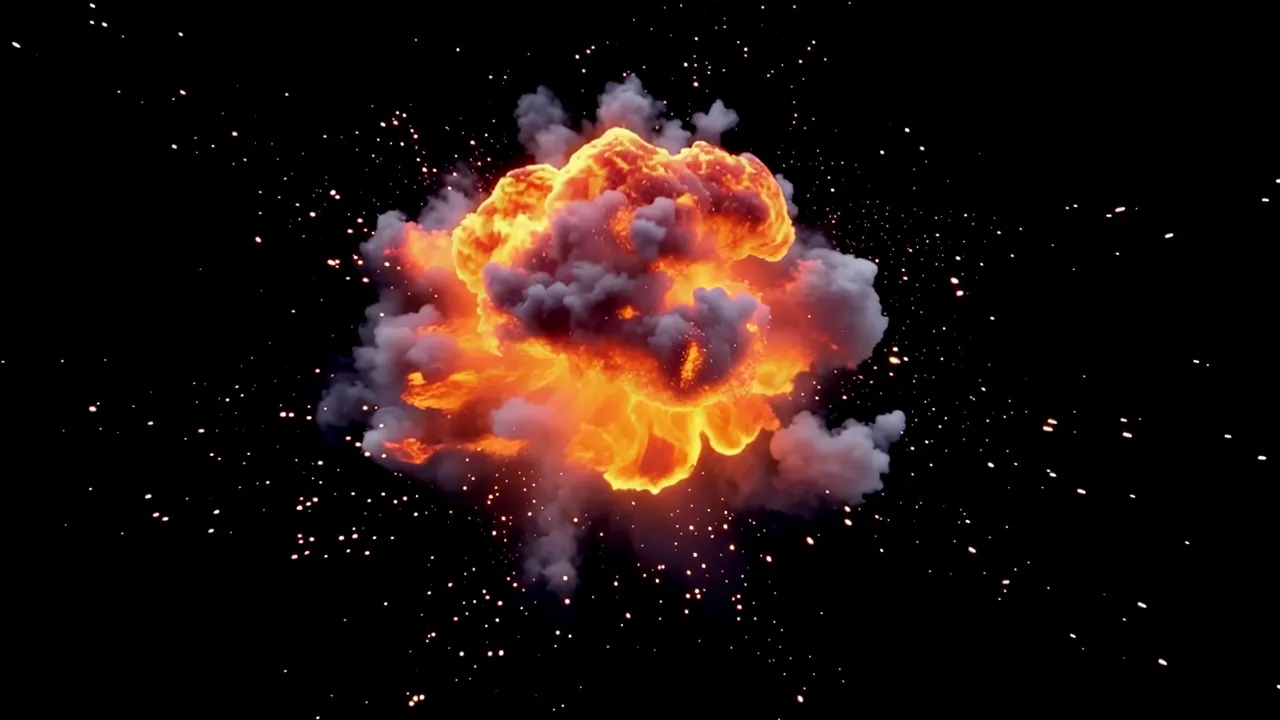 Cinematic Explosion with Bright Flash and Fireball