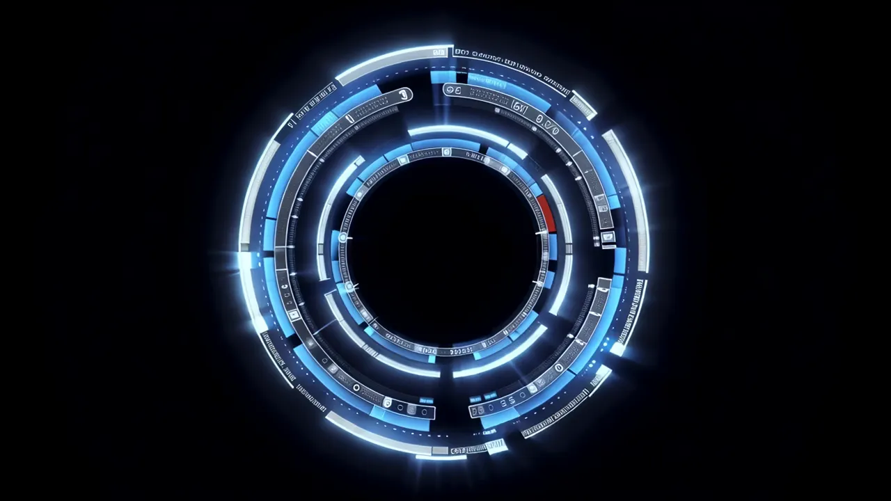 Circular HUD Ring with Rotating Arc Segments