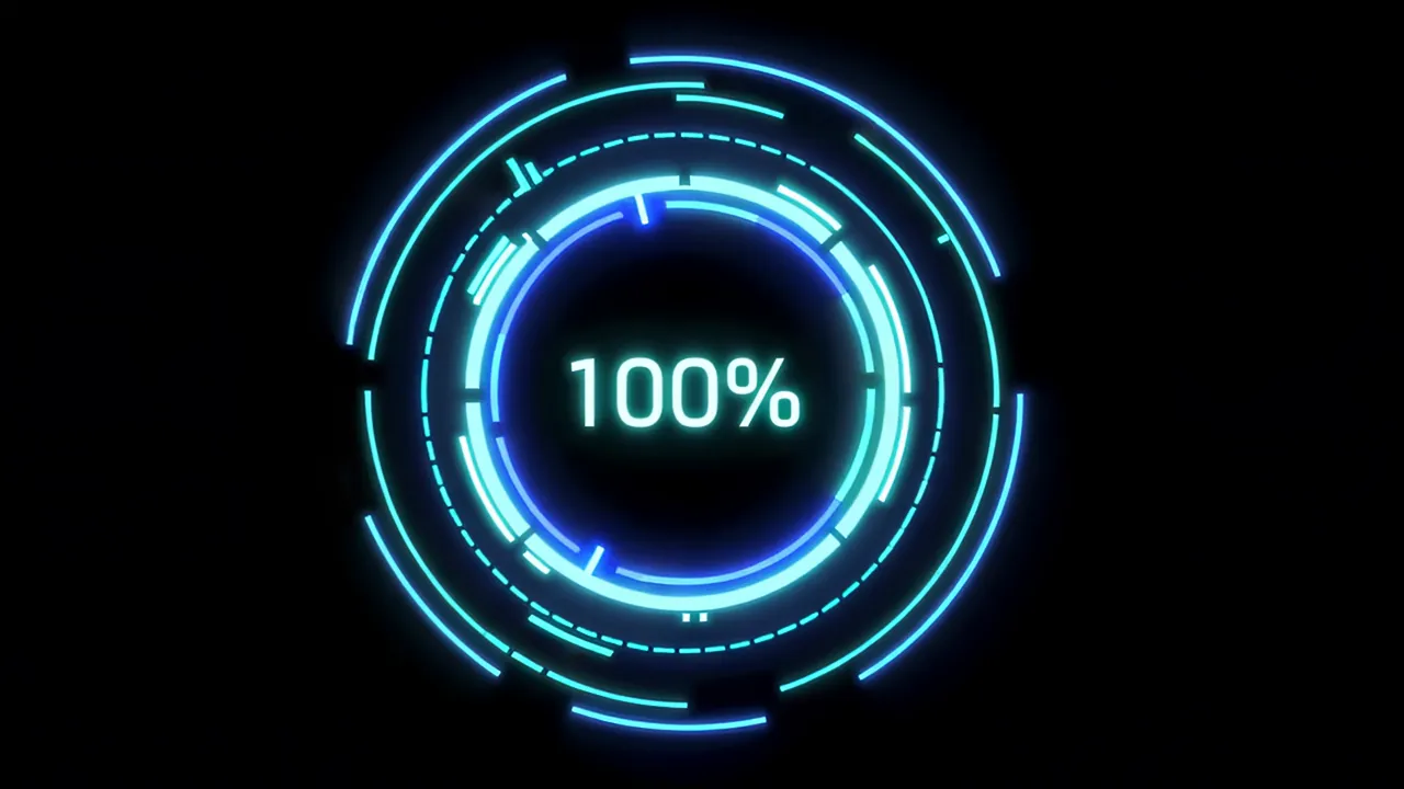 Circular Loading Progress Ring with Percentage Indicator