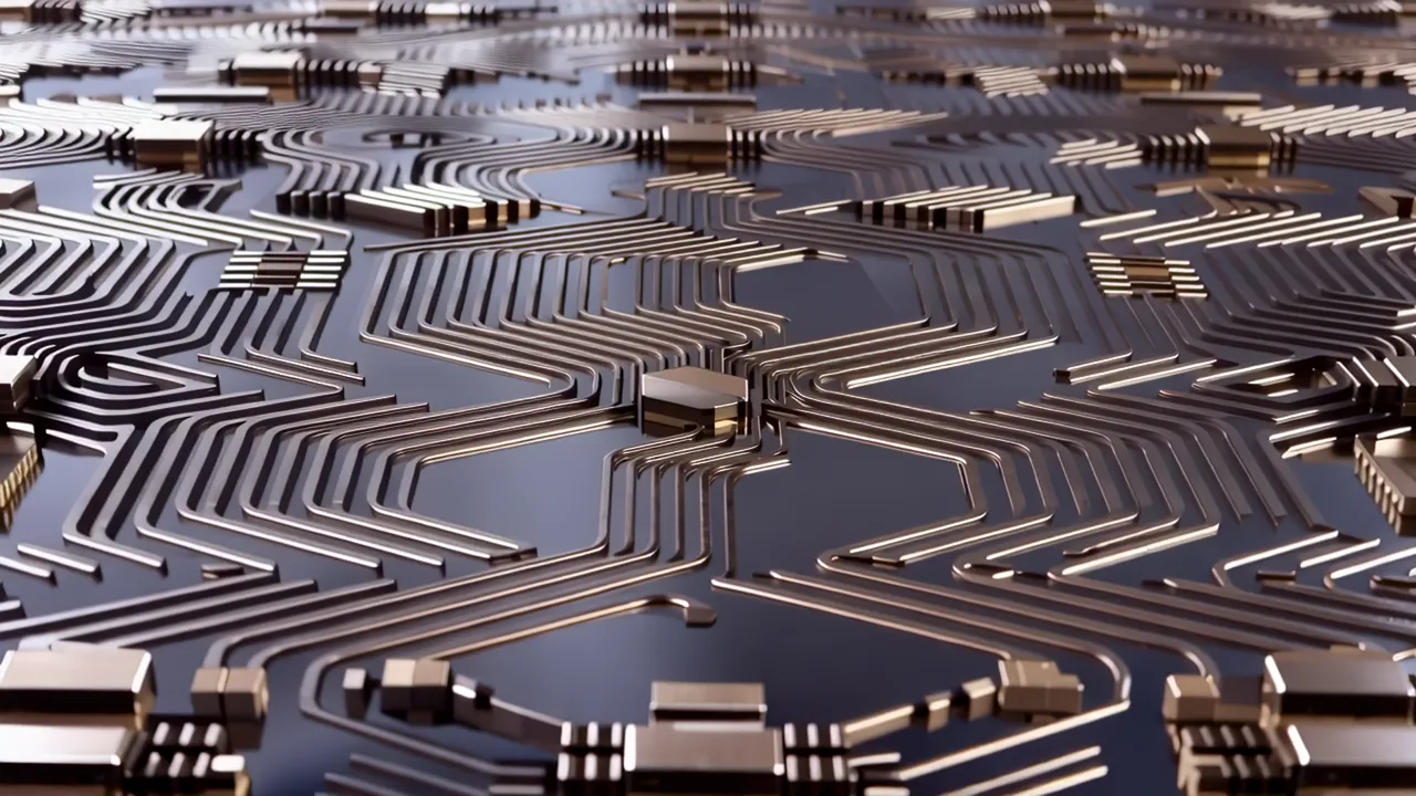 Close-up of Advanced Transistor Arrays on a Microchip