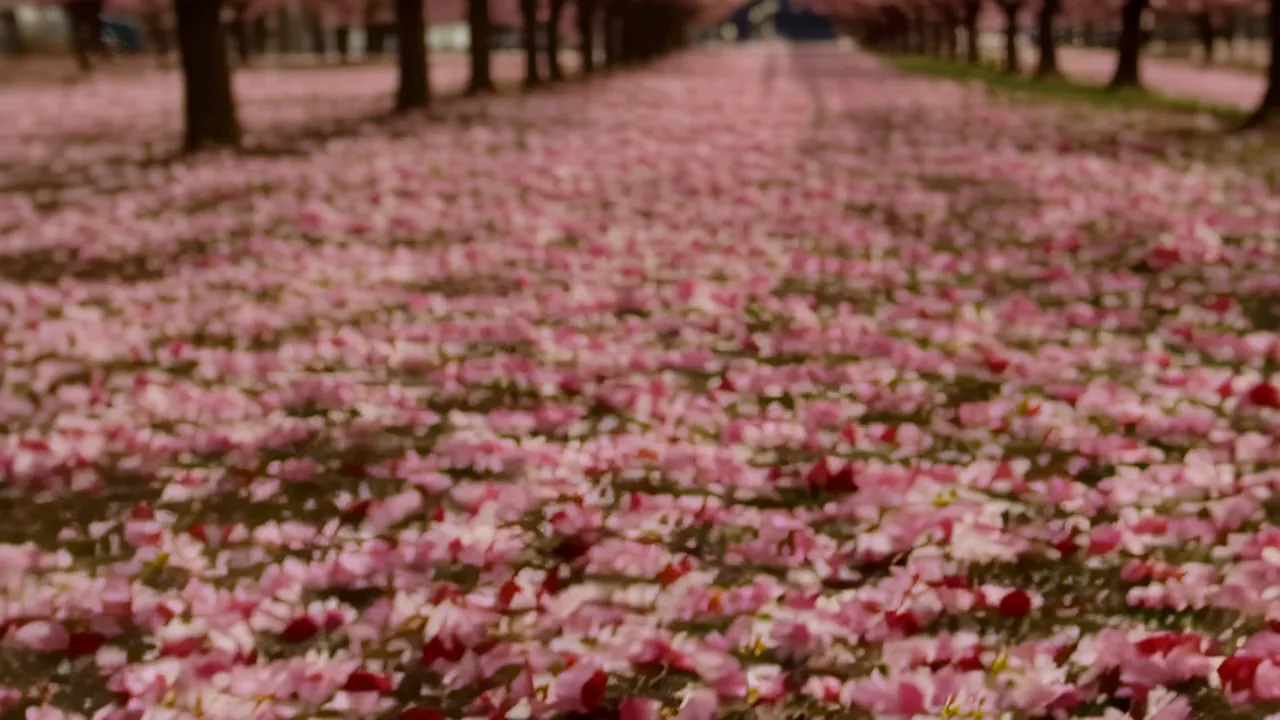 Close-Up of Cherry Blossom Branch against Soft Sky