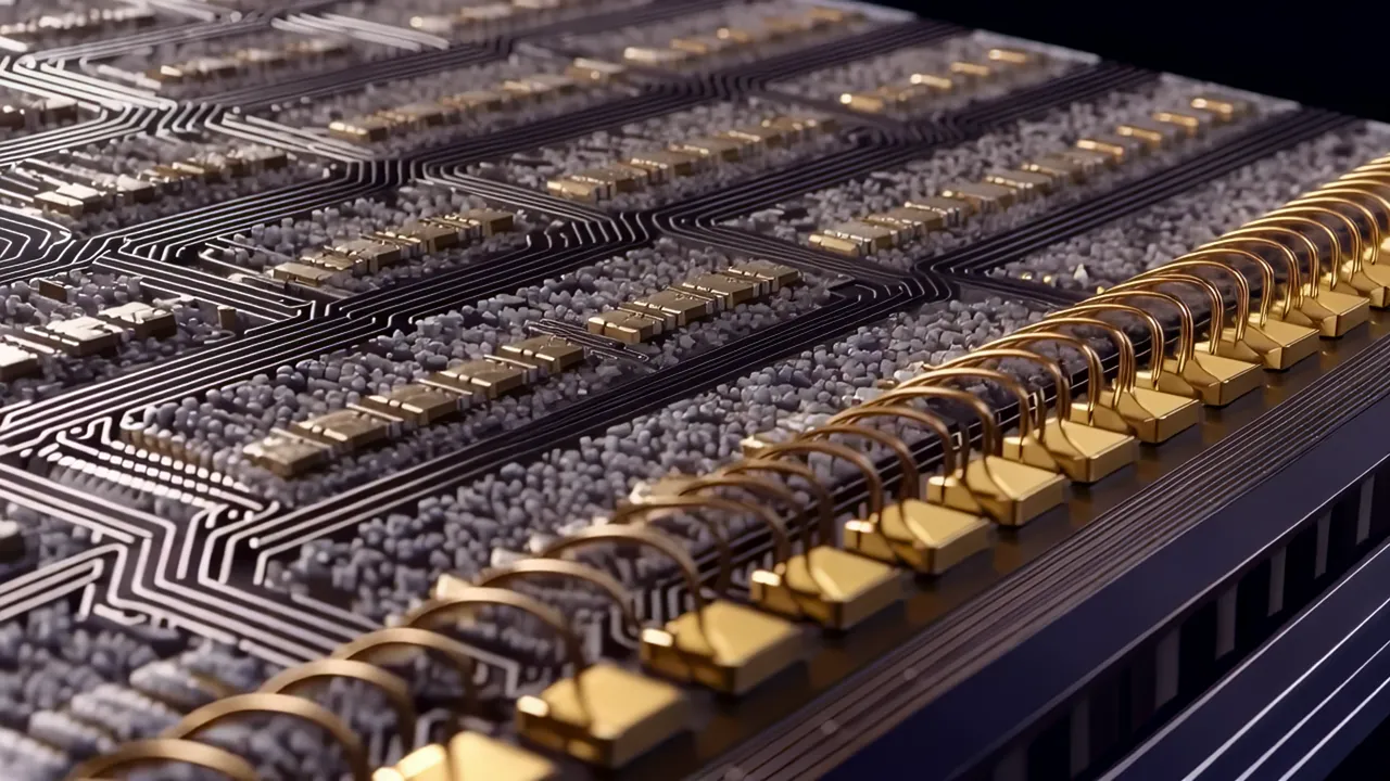 Close-Up of Dense Transistor Arrays on a Chip