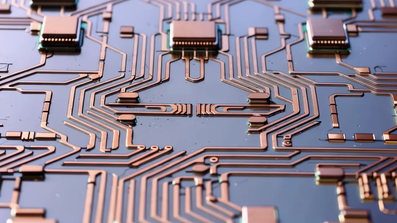 Close-Up of Dense Transistor Arrays on Microchip