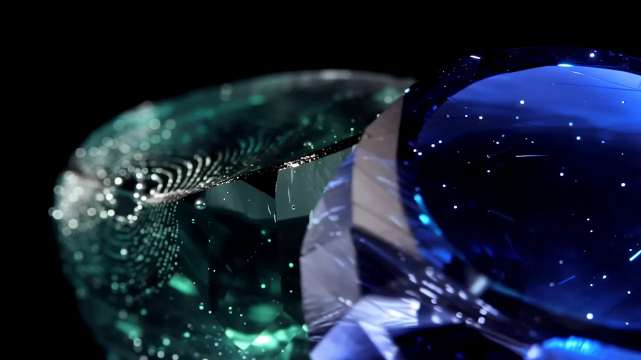 Close-Up of Emerald with Fingerprint-Like Fractures