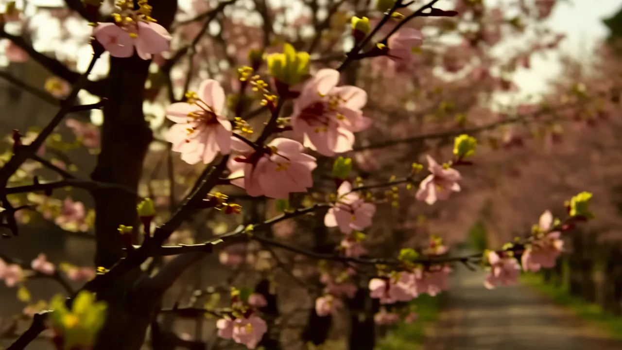 Close-up of Fresh Green Spring Leaves on Bare Branches