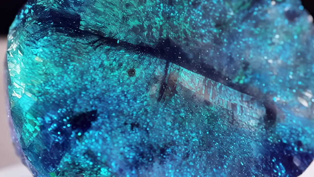 Close-up of Pink Tourmaline Crystal Structure