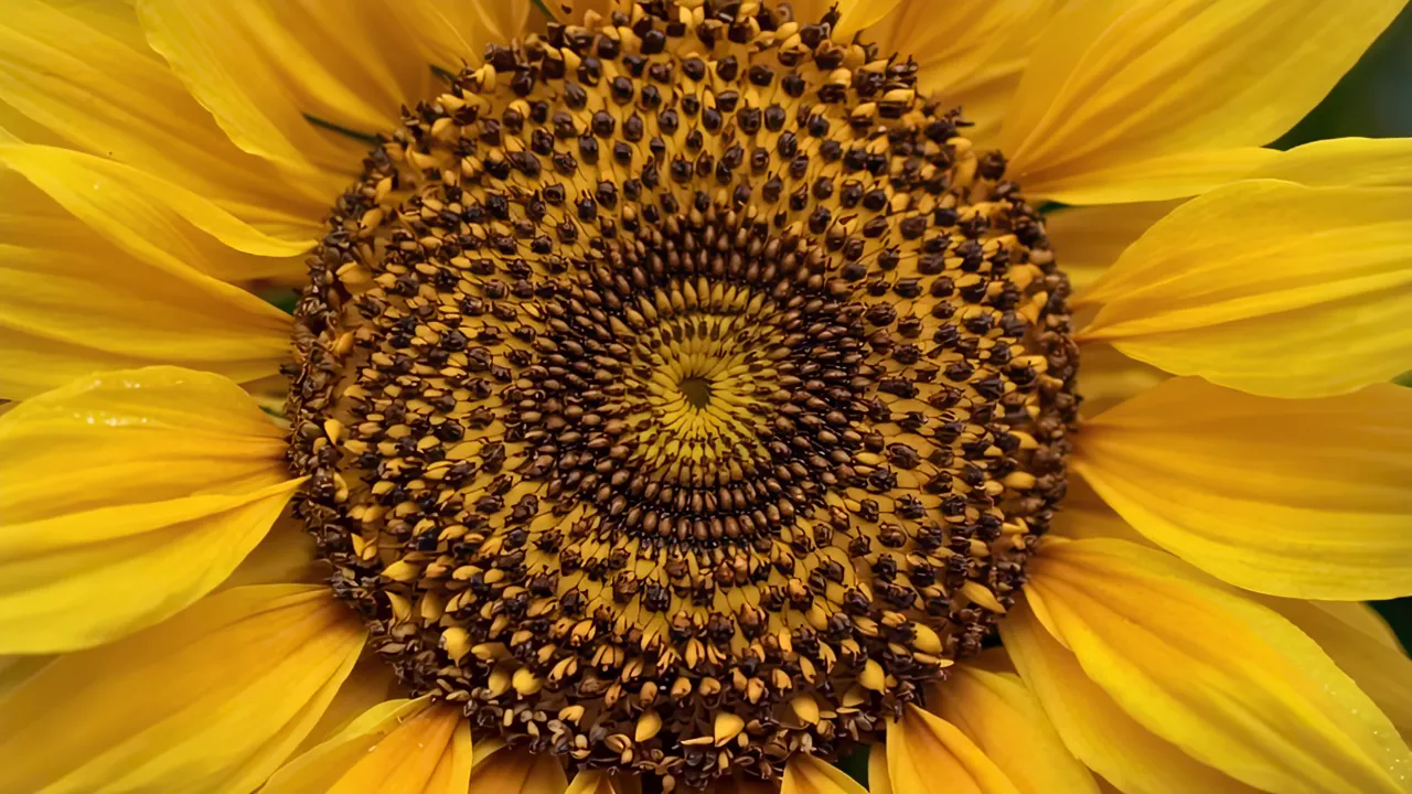 Close-Up of Sunflower with Vibrant Petals and Seeds