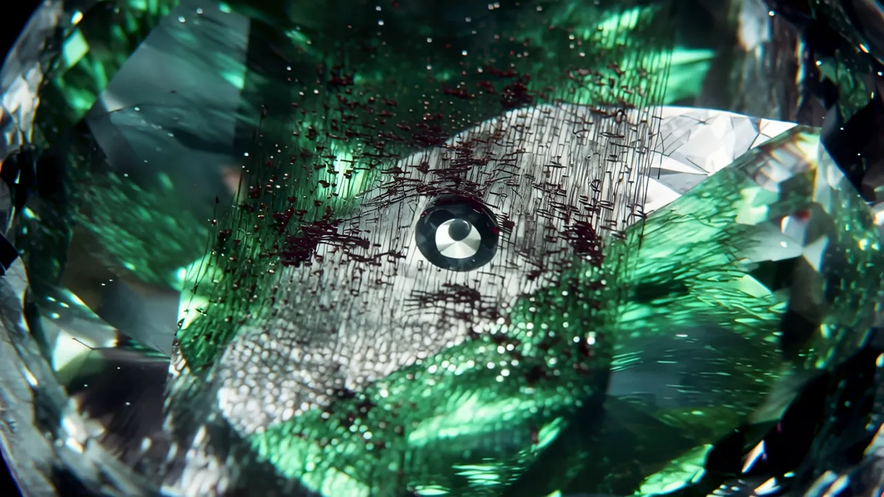 Close-Up of Tsavorite Garnet with Vivid Green Color
