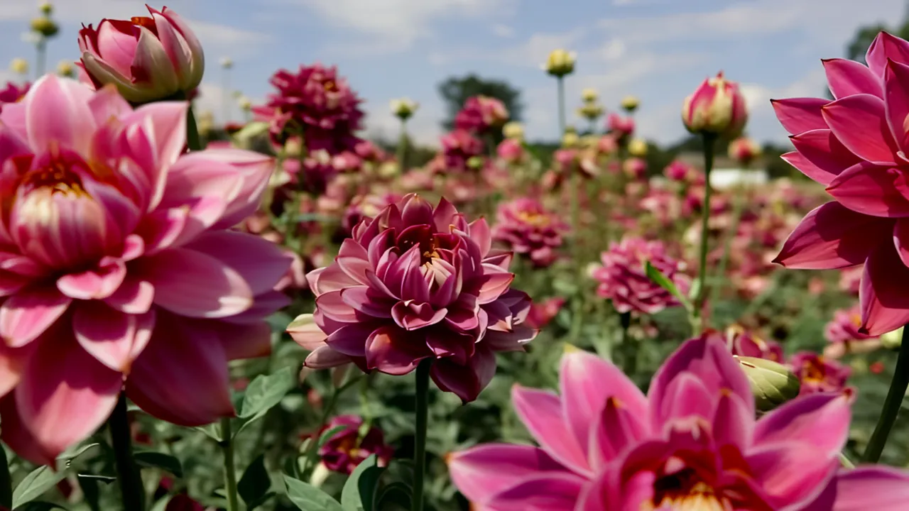 Close-Up of Vibrant Dahlia Flower in Full Bloom