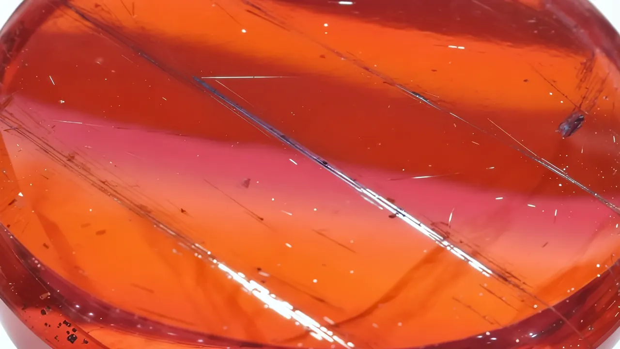 Close-Up of Vivid Orange Padparadscha Sapphire Gemstone