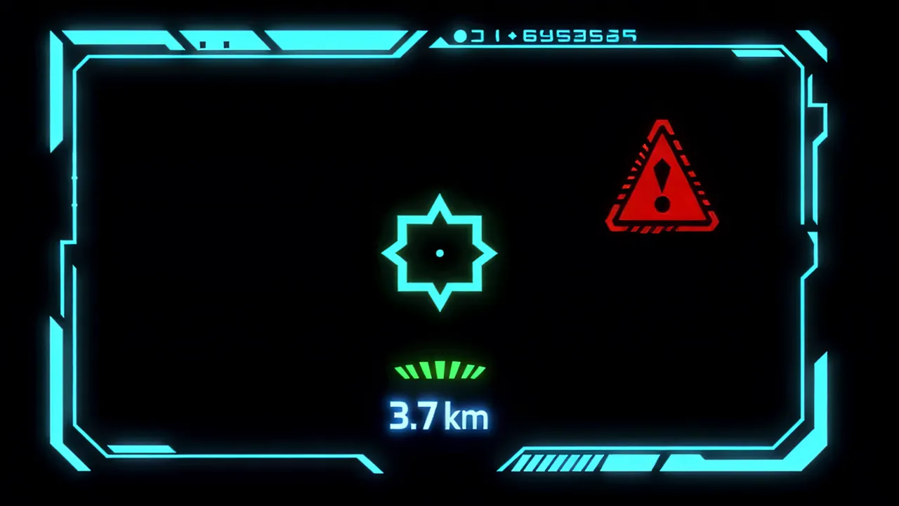 Close-Up Target Lock-On Reticle with Confirmation Indicators