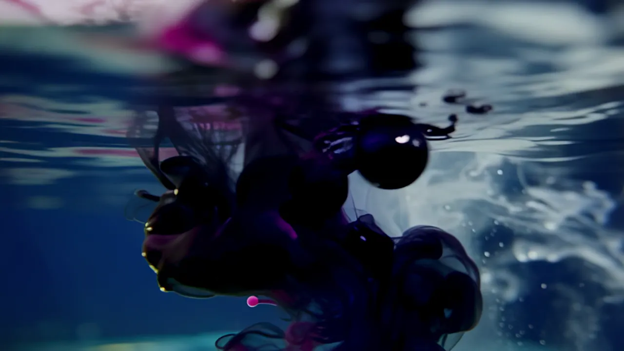 Colored Dye Diffusing Through Water Creating Soft Gradients