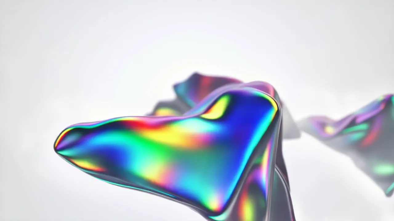 Colorful Abstract Fluid Forms with Chromatic Effects