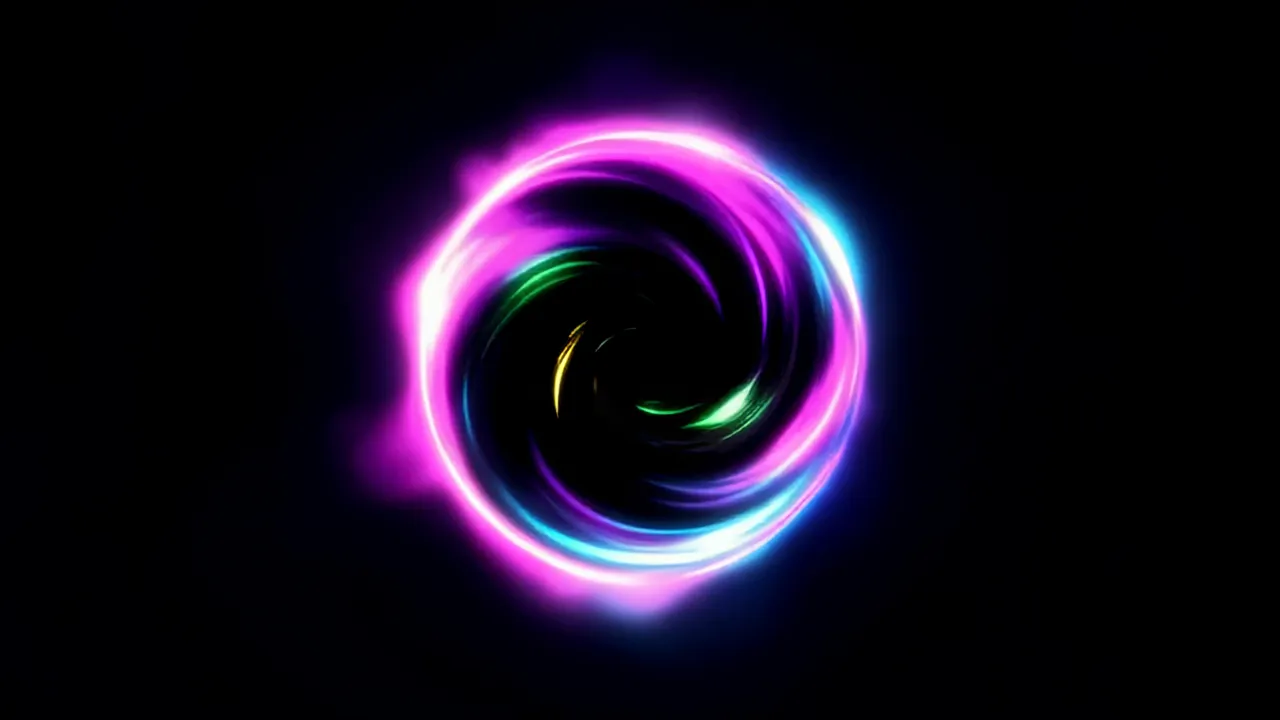 Colorful Circular Portal with Expanding Energy Vortex