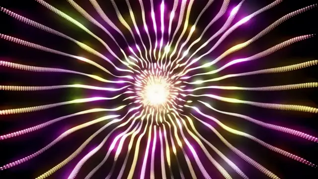 Colorful Flowing Light Trails in Spiral Pattern