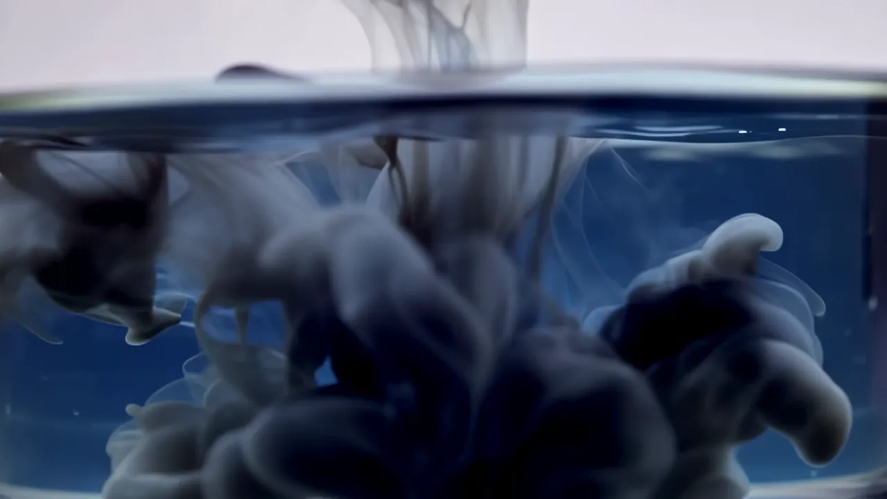 Colorful Liquid Swirls in Clear Water Creating Beautiful Patterns