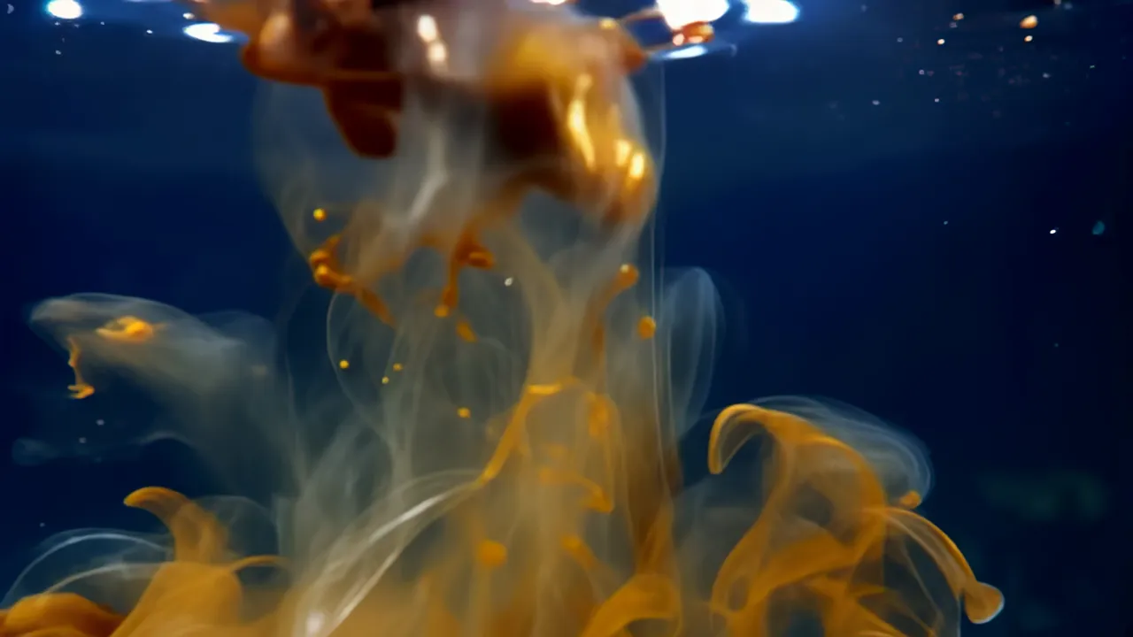 Colorful Paint Dissolving in Water Revealing Layers