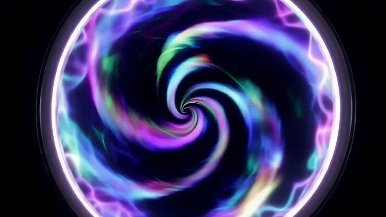 Colorful Swirling Portal with Stable Energy Inside