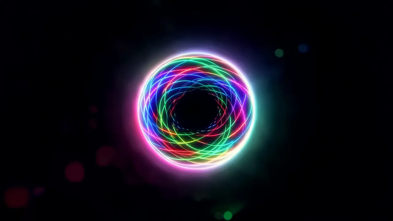 Colorful Swirling Wormhole Portal of Light and Energy