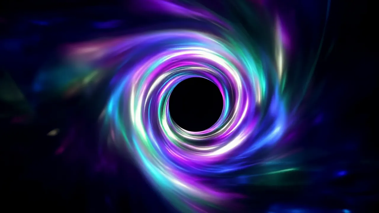 Colorful Wormhole Portal with Swirling Light Effects