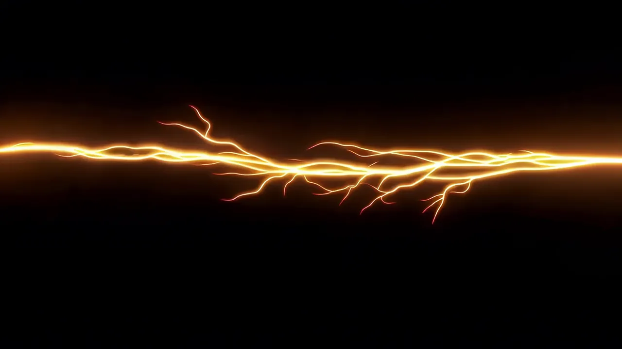 Continuous Plasma Arc Slowly Crawling Across the Frame