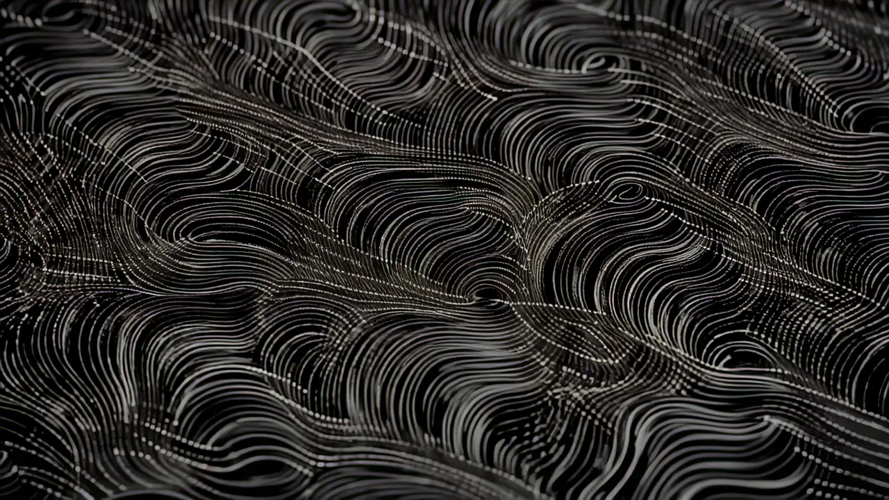 Curved Line Pattern on Black Background