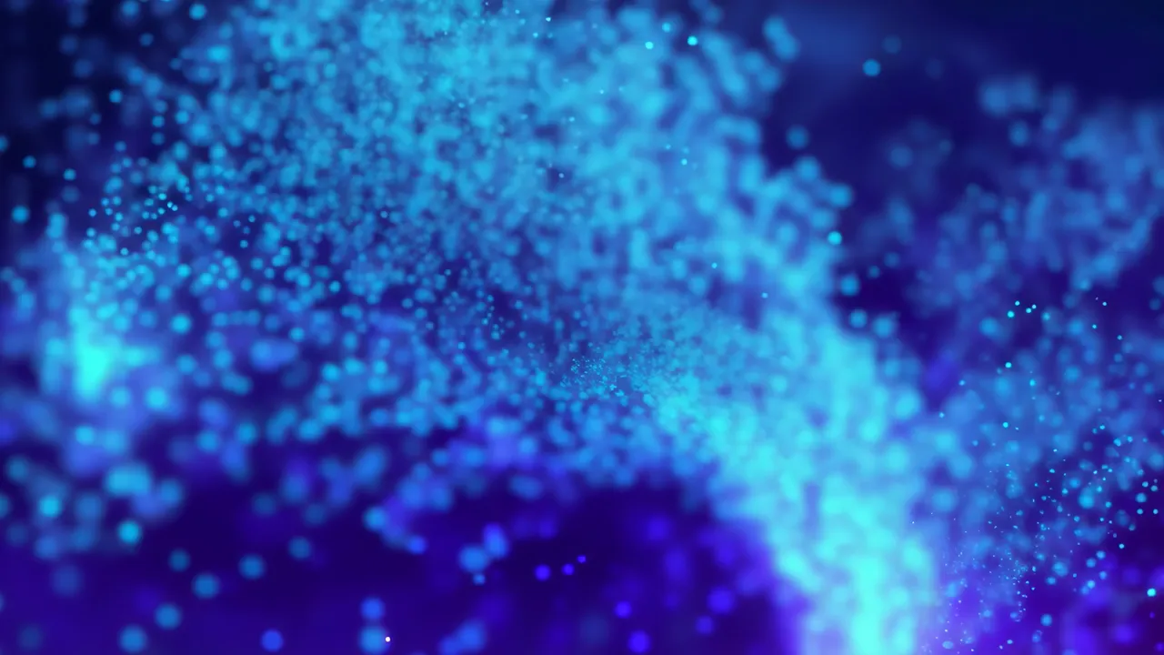Cyan Futuristic Flowing Shimmering Dust Loop Background