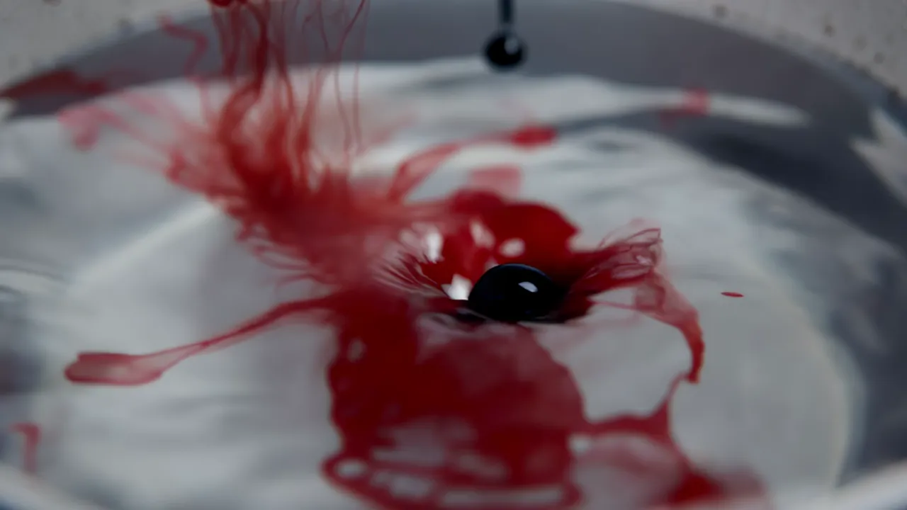 Dark Ink Spreading in Clear Water with Tendrils