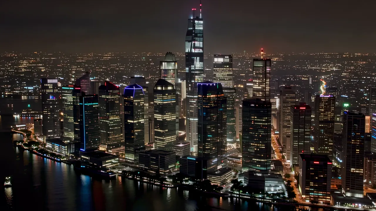 Dazzling Shanghai Pudong Financial District at Night