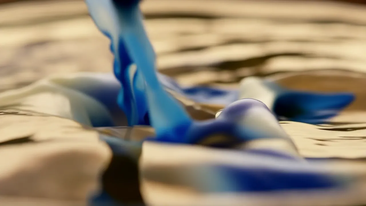 Deep Blue Ink Drop Blooms in Still Water Surface
