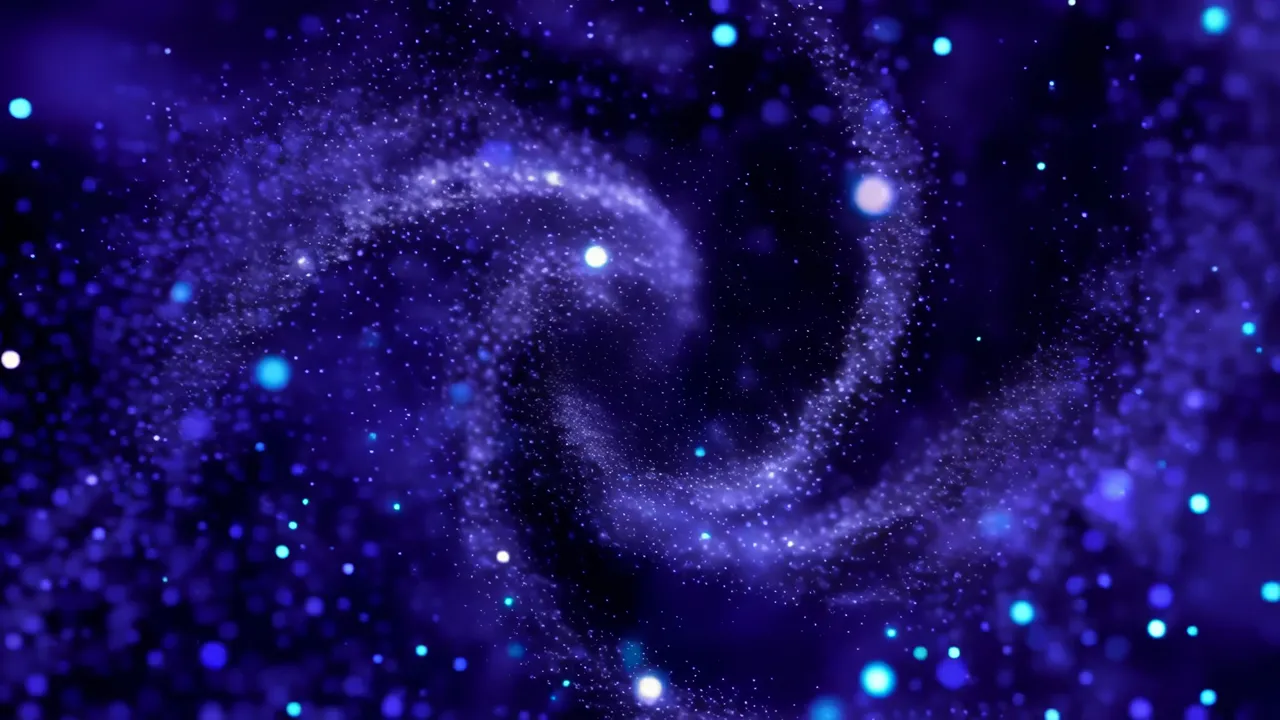 Deep Indigo Abstract Shimmering Dust with Volumetric Glow