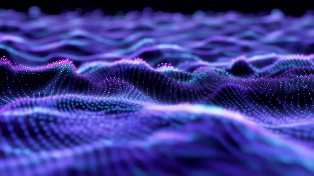 Deep Indigo Abstract Wave-Like Digital Plasma