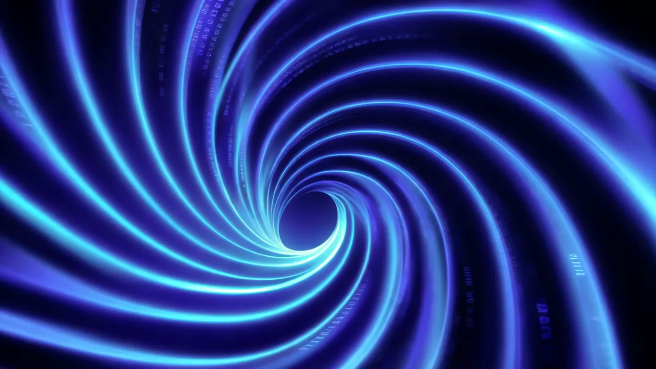Deep Indigo Digital Spiraling Energy Waves
