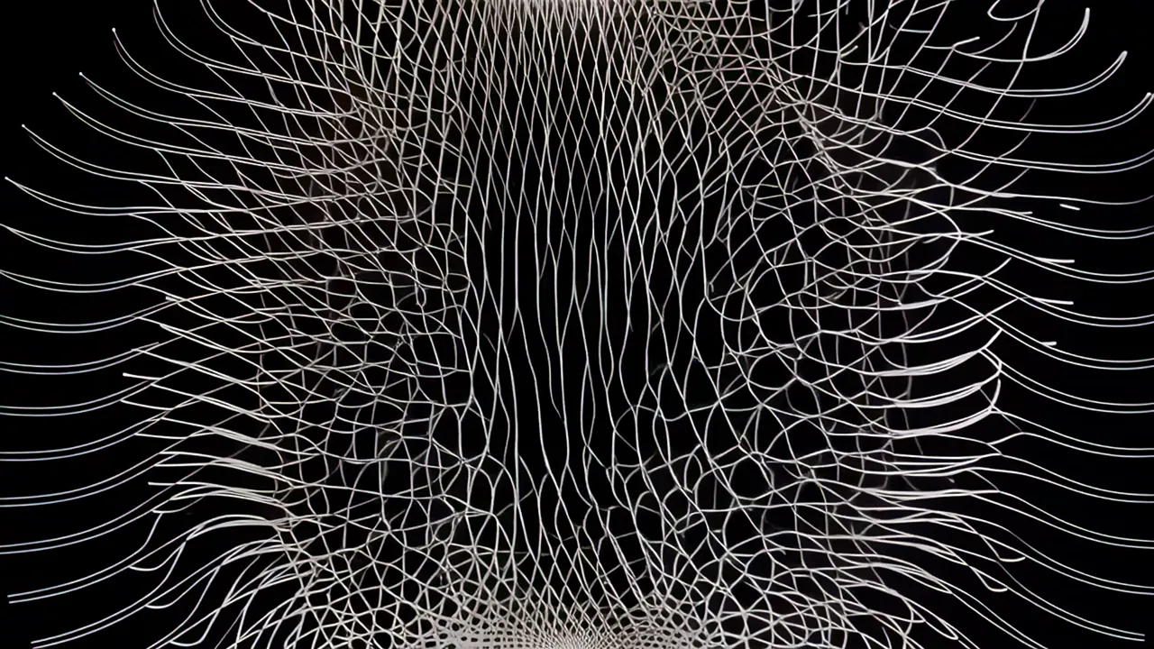 Dense Field of Curved Lines Creating 3D Surface Topology