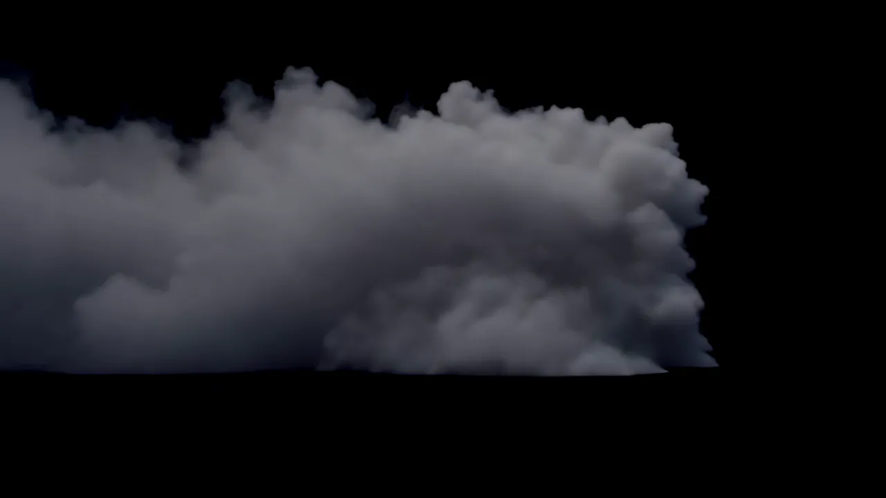 Dense Fog Wall Advancing Across a Black Background