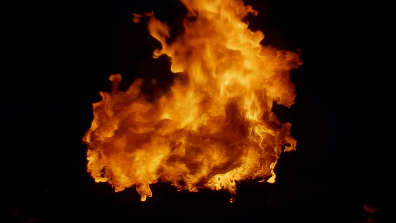 Dense Mass of Churning Flames Filling the Frame