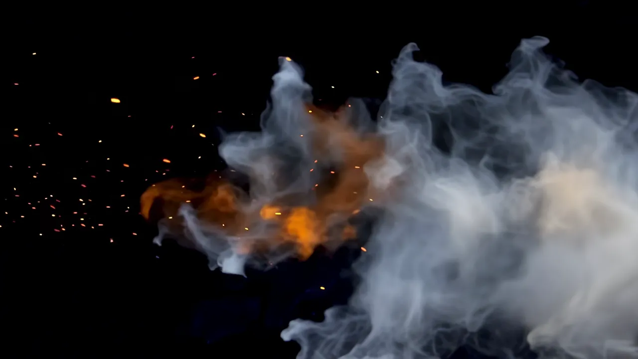 Dense White Smoke Filling Frame from Side