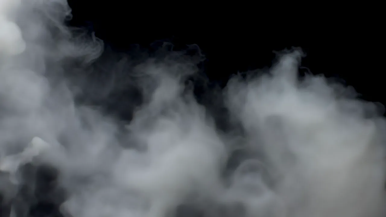 Dense White Smoke Filling Lower Frame