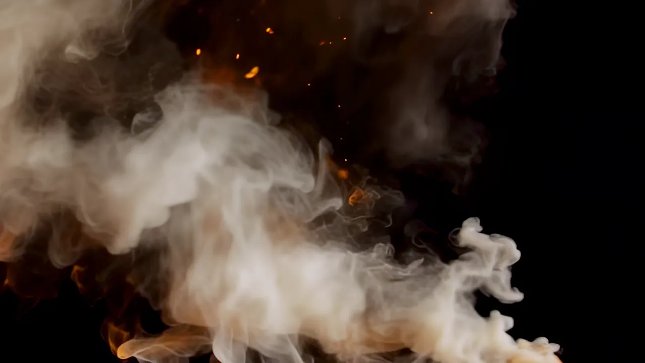 Dense White Smoke Filling the Frame from One Side