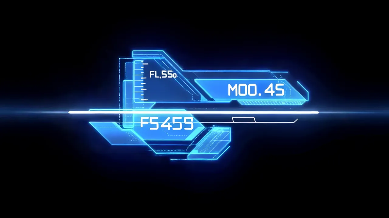 Digital Heads-Up Display with Altitude and Speed Metrics