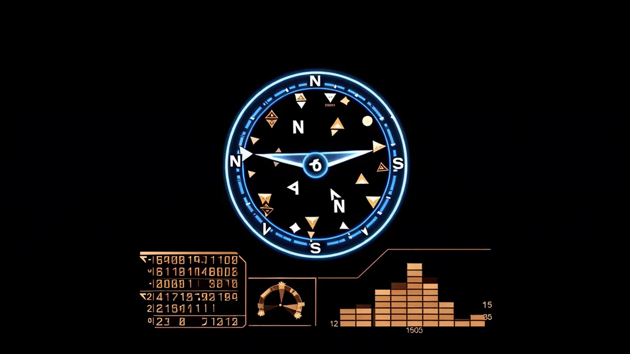 Digital Navigation Compass HUD with Cardinal Directions