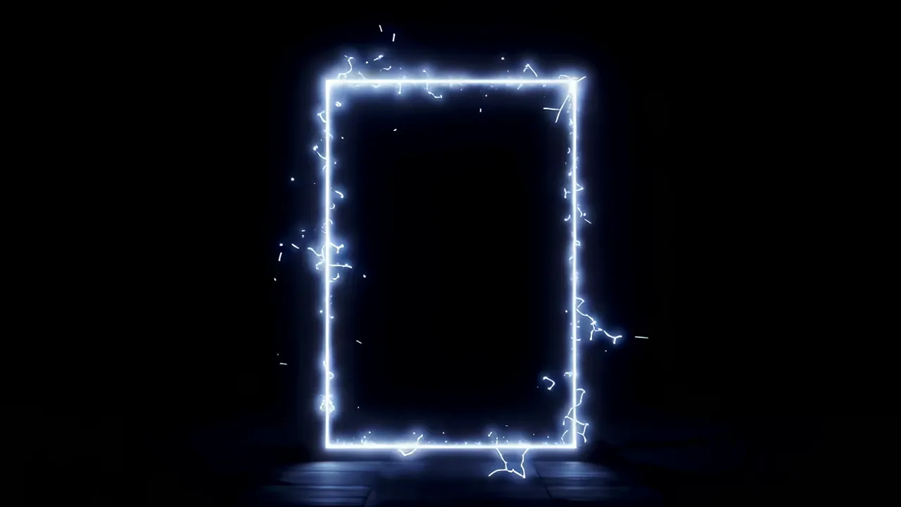 Dimensional Doorway with Crackling Energy Frame